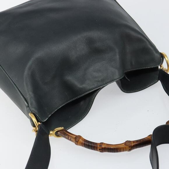 GUCCI Bamboo Hand Bag Leather Green Gold 001 2113 001 2113 - Picture 6 of 12